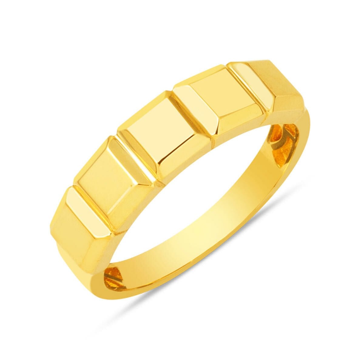14K Yellow Gold Segmented Signet Ring