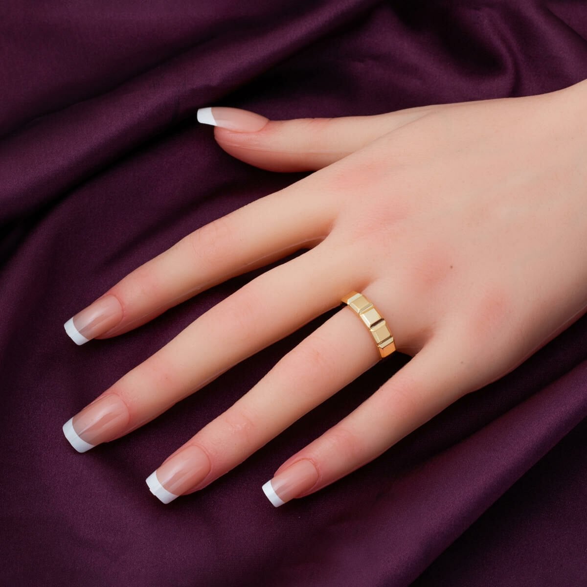 14K Yellow Gold Segmented Signet Ring