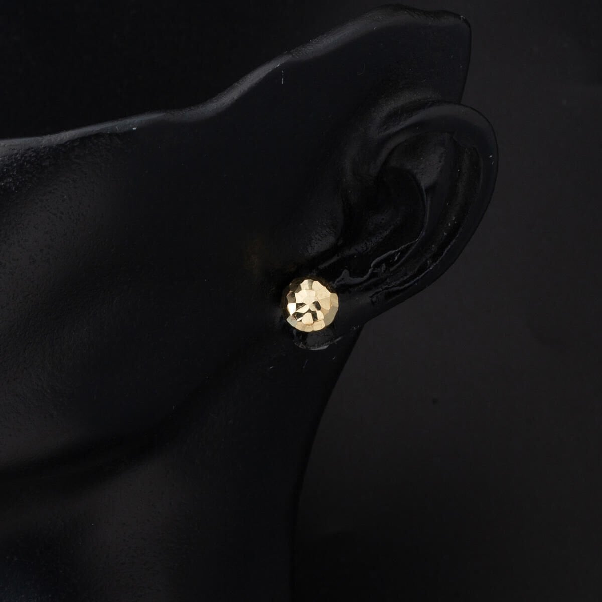 14K Yellow Gold Disco Ball Pin Earrings