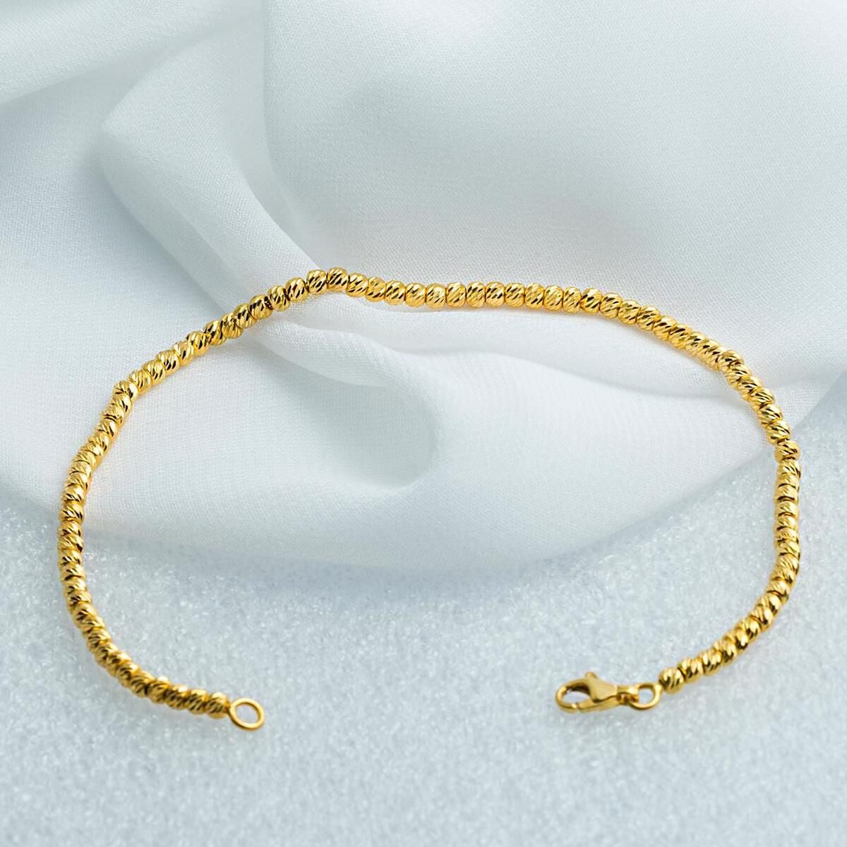 22K Yellow Gold Stacked Ball Bracelet