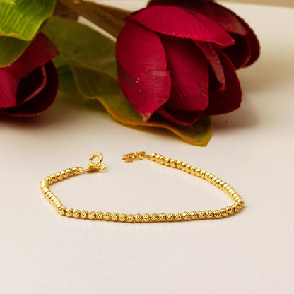22K Yellow Gold Stacked Ball Bracelet