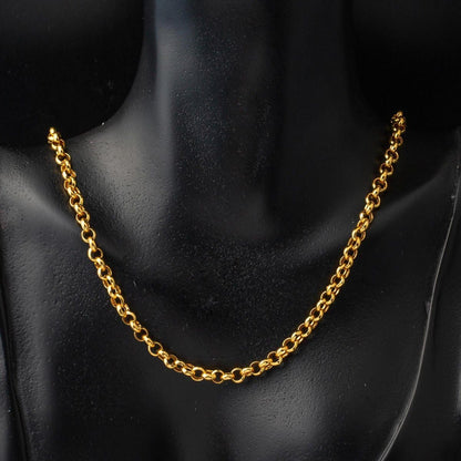 22K Yellow Gold Rolo Chain 45 cm