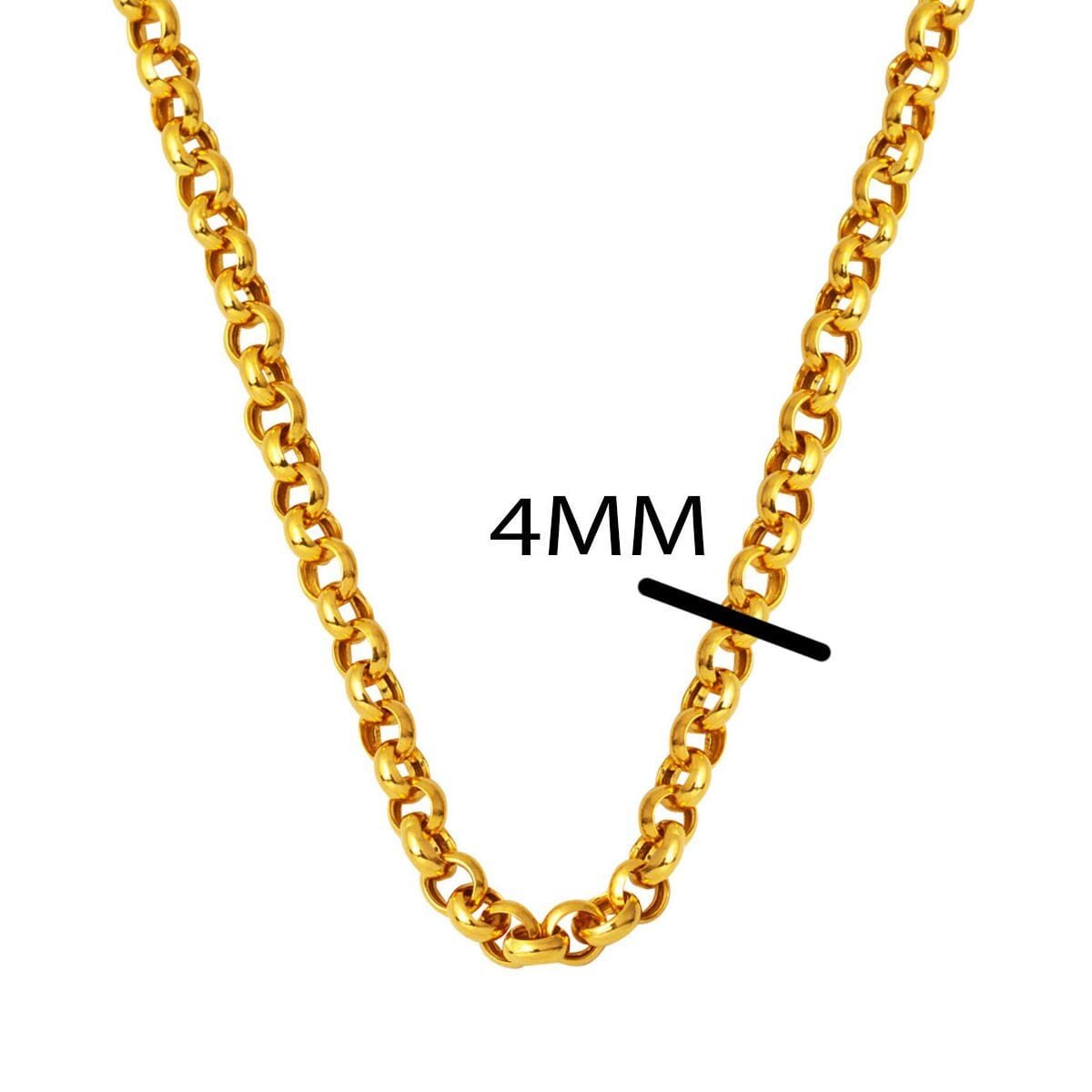 22K Yellow Gold Rolo Chain 45 cm