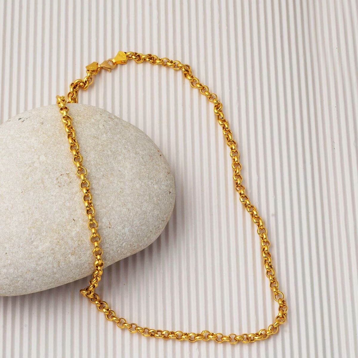 22K Yellow Gold Rolo Chain 45 cm