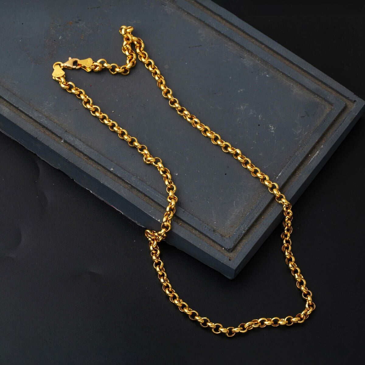 22K Yellow Gold Rolo Chain 45 cm