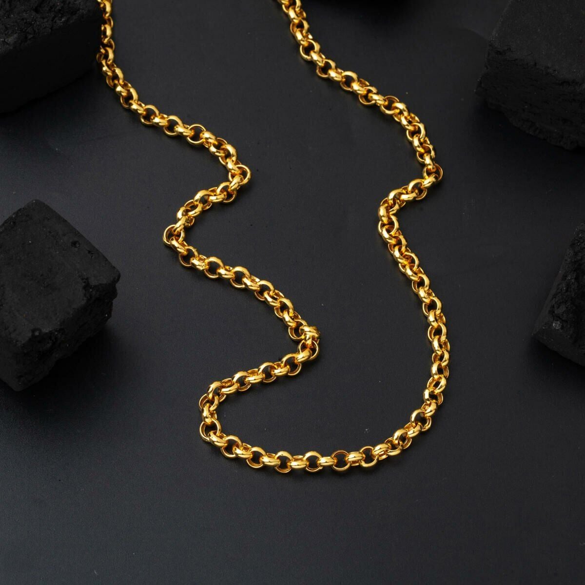 22K Yellow Gold Rolo Chain 45 cm