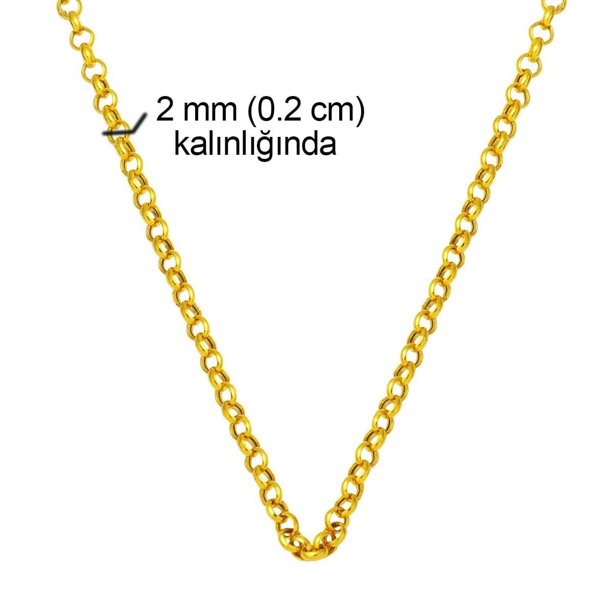 14K Yellow Gold Rolo Chain 55 cm