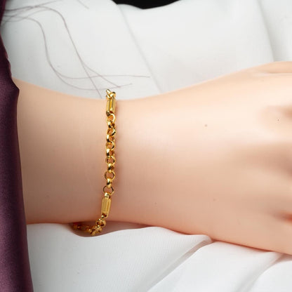 22K Yellow Gold Rolo Chain Bracelet