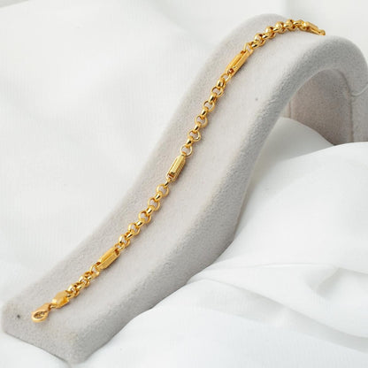 22K Yellow Gold Rolo Chain Bracelet
