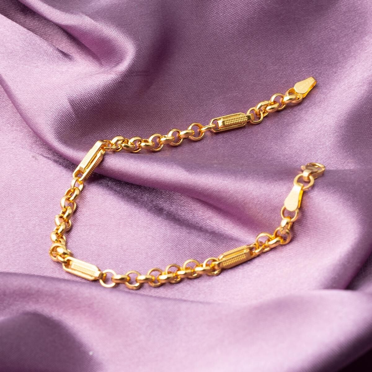 22K Yellow Gold Rolo Chain Bracelet