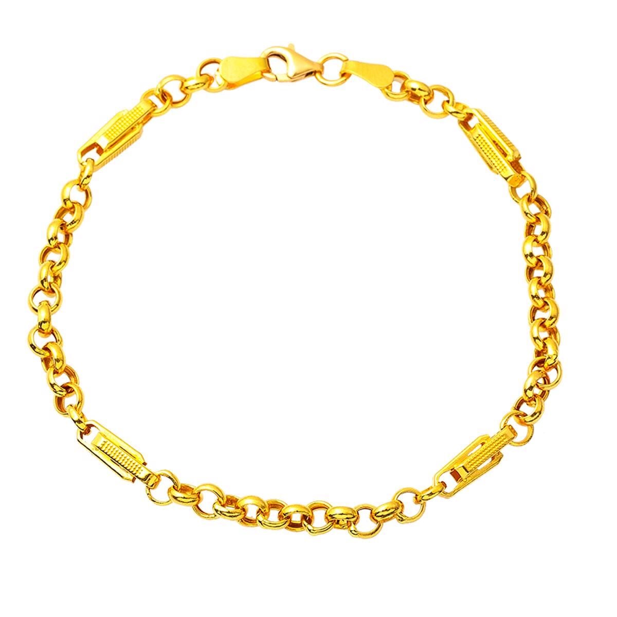 22K Yellow Gold Rolo Chain Bracelet