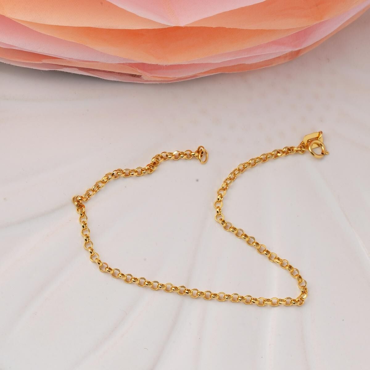14K Yellow Gold Rolo Chain Bracelet