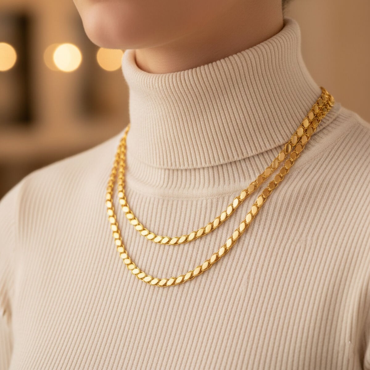 22K Yellow Gold 1 Meter Layering Chain