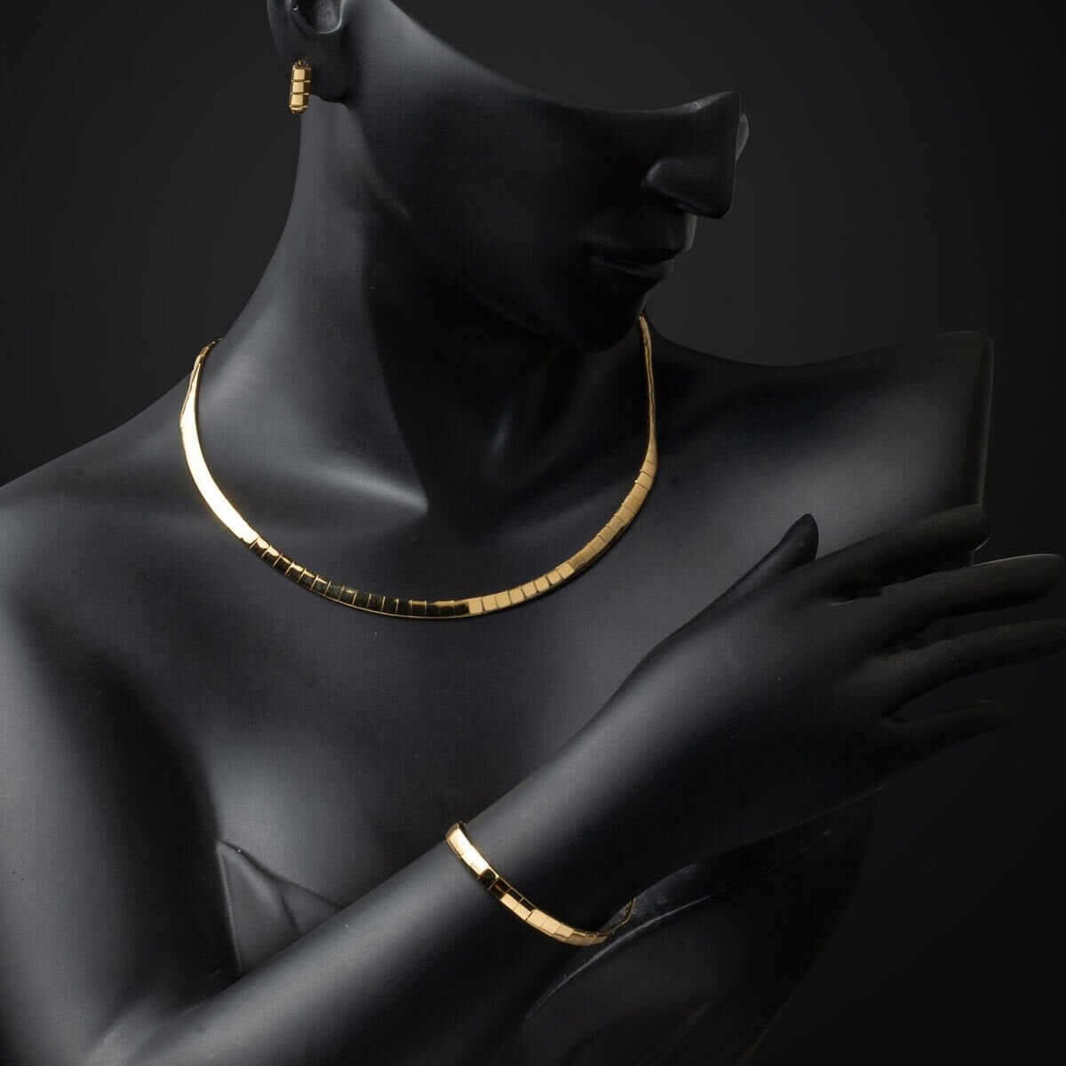 14K Yellow Gold Full Moon Tennis Jewelry Set (20.22 g)