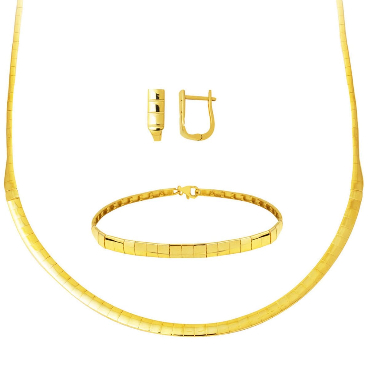 14K Yellow Gold Full Moon Tennis Jewelry Set (20.22 g)
