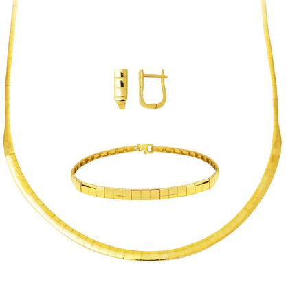 14K Yellow Gold Full Moon Tennis Jewelry Set (20.22 g)