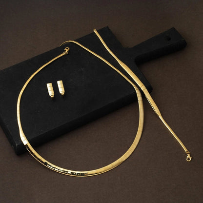 14K Yellow Gold Full Moon Tennis Jewelry Set (20.22 g)