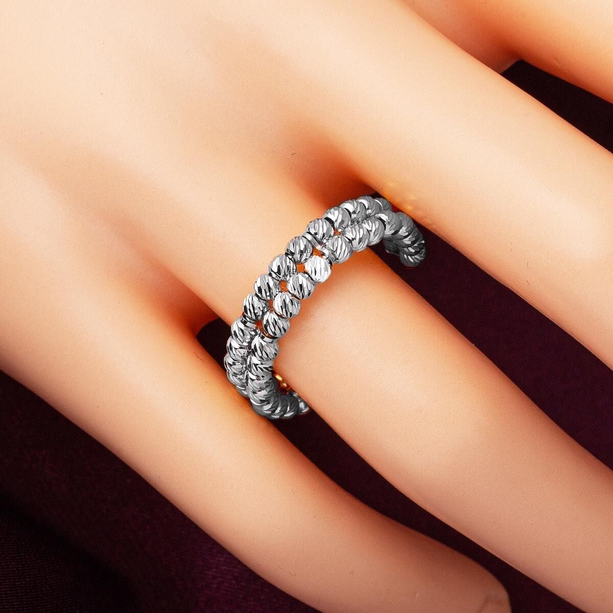 14K White Gold Bead Ring (3.1 g)