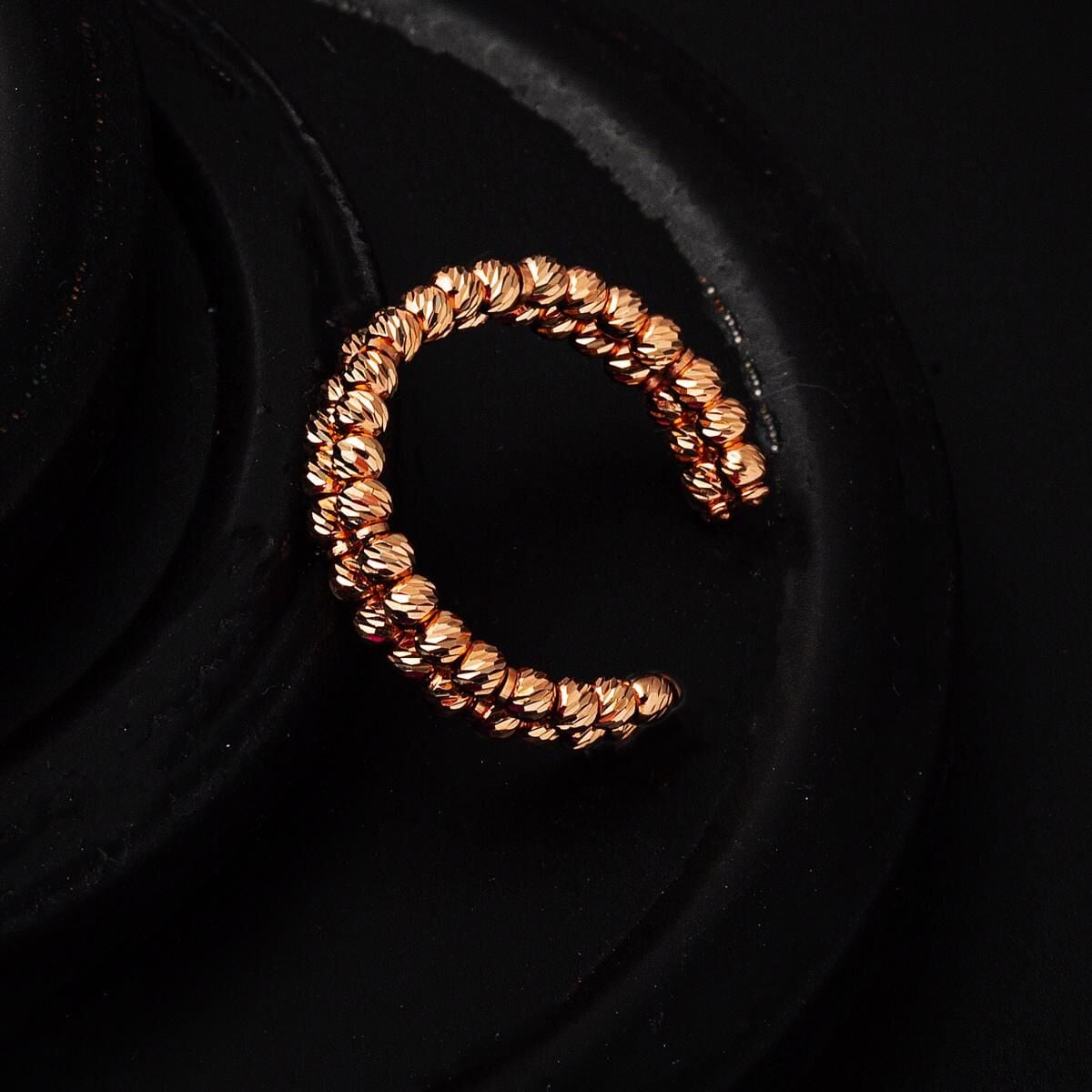 14K Rose Gold Bead Ring