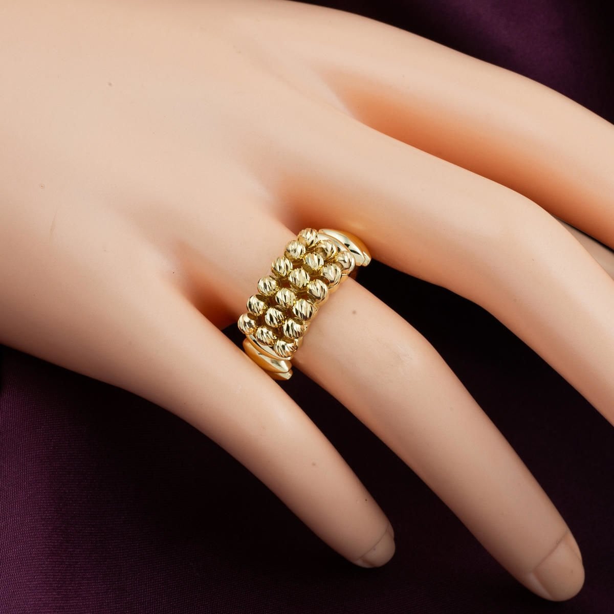14K Yellow Gold Gold Bead Ring