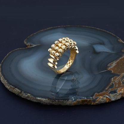 14K Yellow Gold Gold Bead Ring