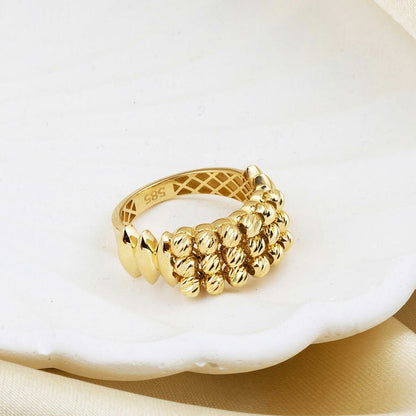 14K Yellow Gold Gold Bead Ring