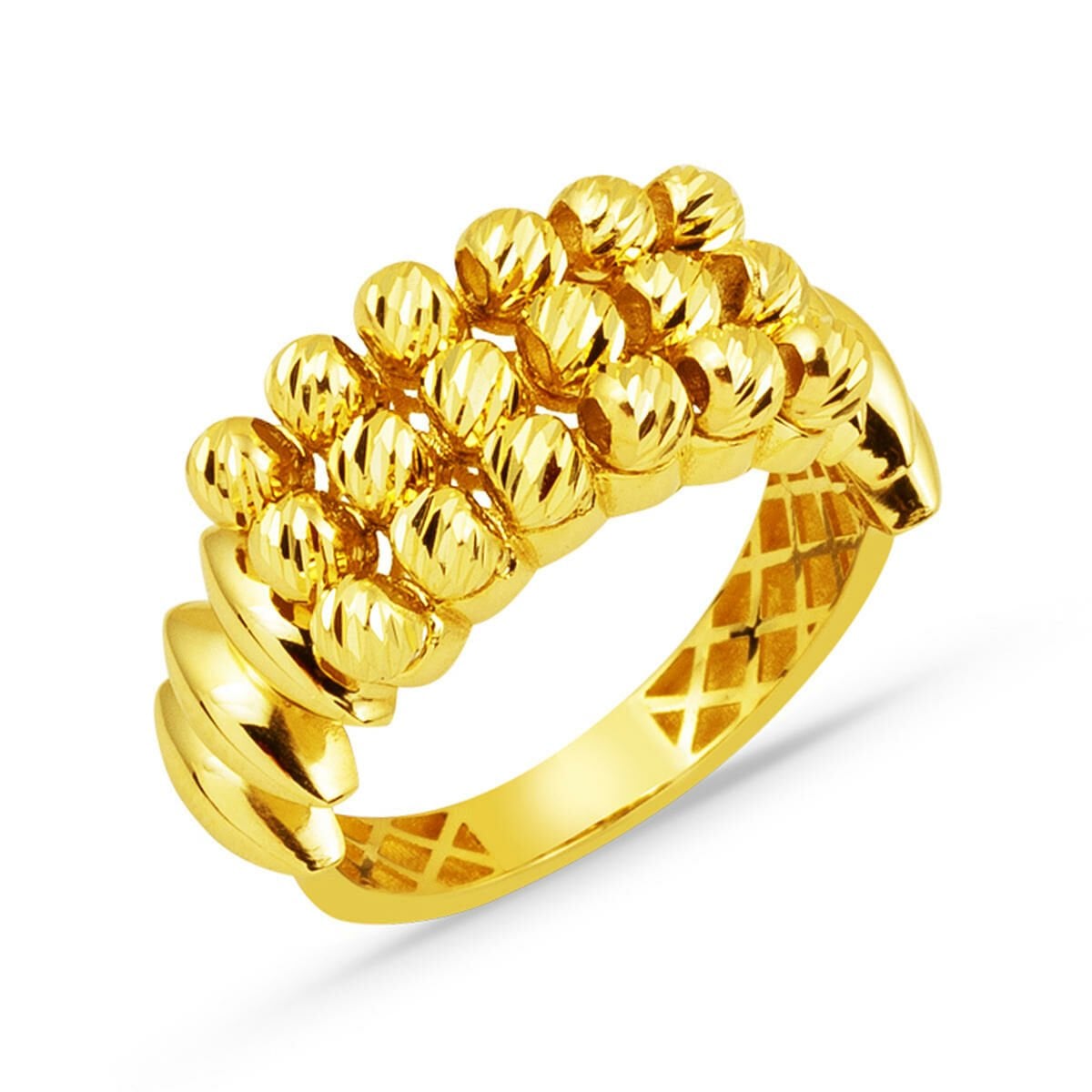 14K Yellow Gold Gold Bead Ring