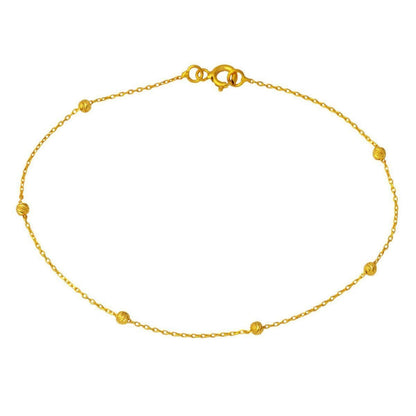 22K Yellow Gold Bead Minimalist Bracelet