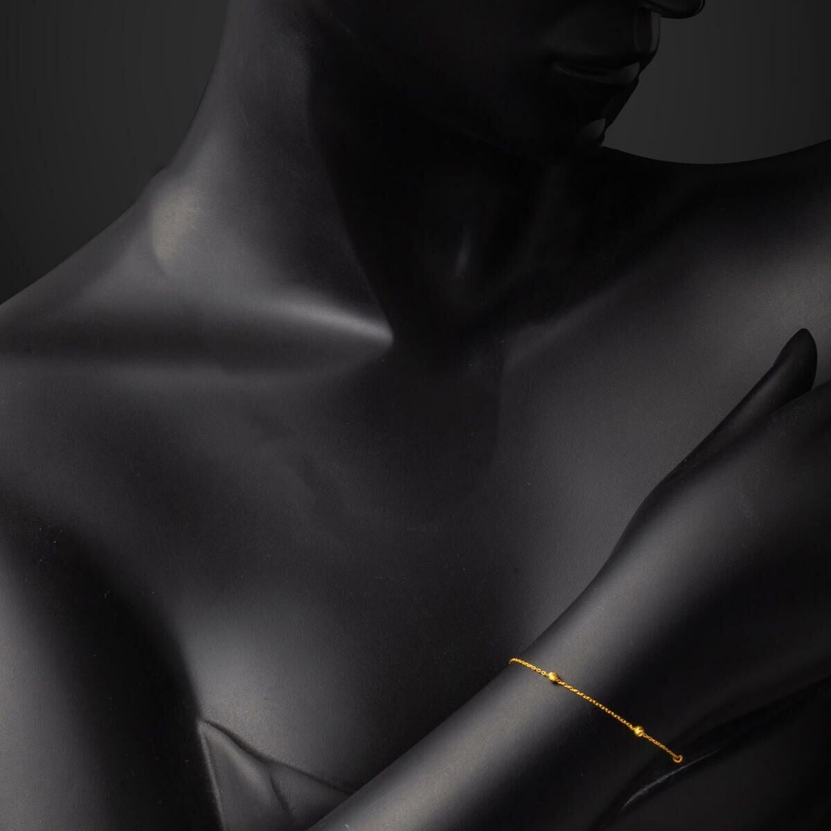 22K Yellow Gold Bead Minimalist Bracelet