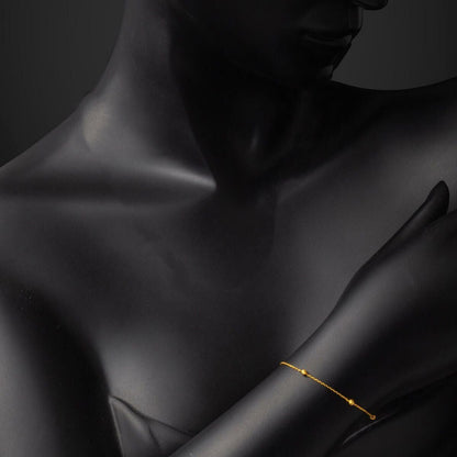 22K Yellow Gold Bead Minimalist Bracelet