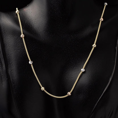 14K Yellow Gold Bead Necklace & Bracelet Set