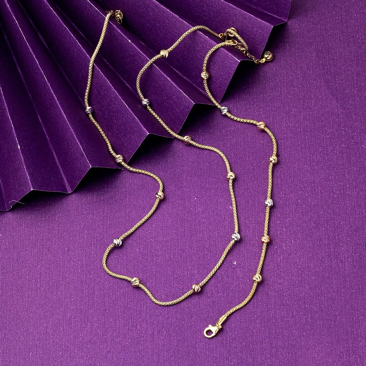 14K Yellow Gold Bead Necklace & Bracelet Set