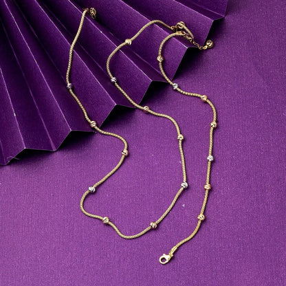 14K Yellow Gold Bead Necklace & Bracelet Set