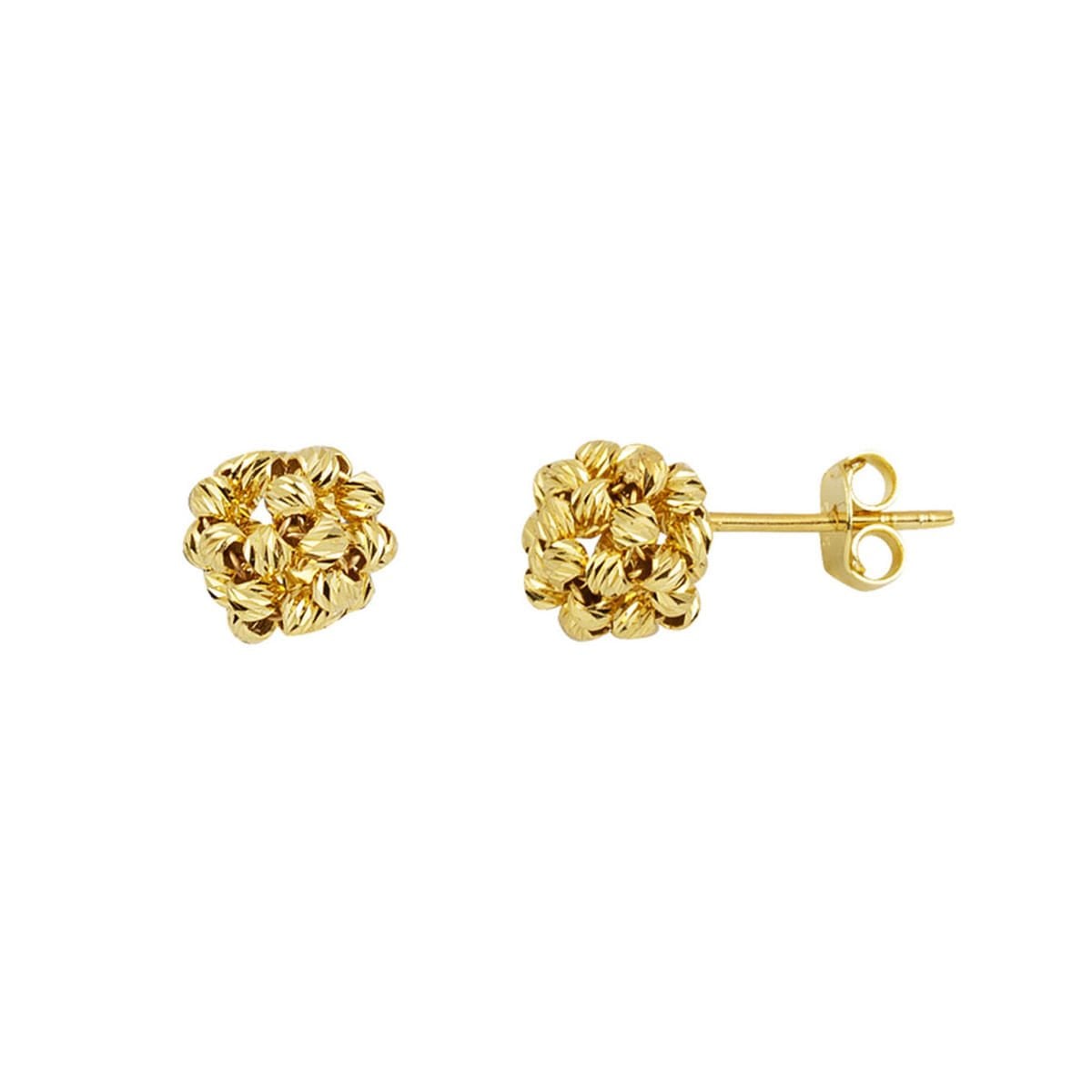 14K Yellow Gold Bead Ball Earrings