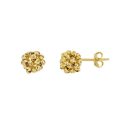 14K Yellow Gold Bead Ball Earrings