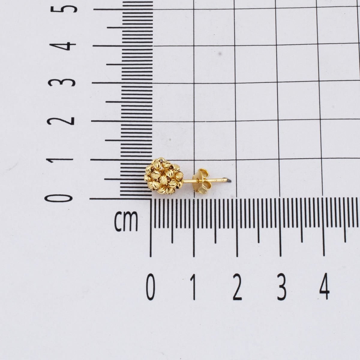 14K Yellow Gold Bead Ball Earrings