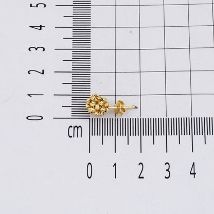 14K Yellow Gold Bead Ball Earrings