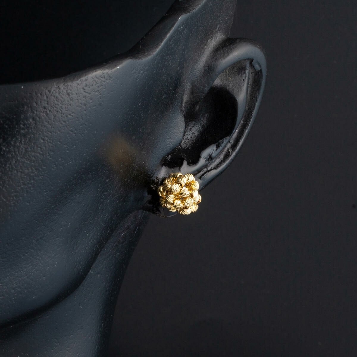 14K Yellow Gold Bead Ball Earrings