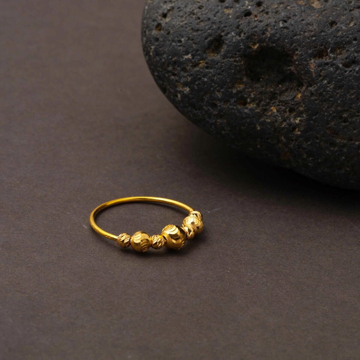 22K Yellow Gold Minimalist Gold Bead Ring