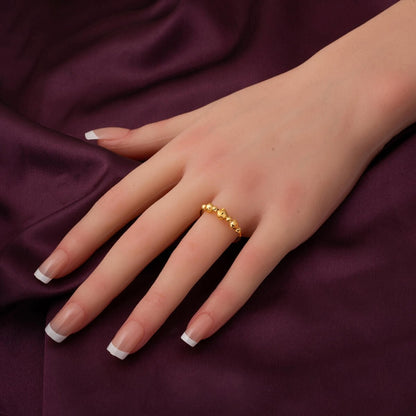 22K Yellow Gold Minimalist Gold Bead Ring