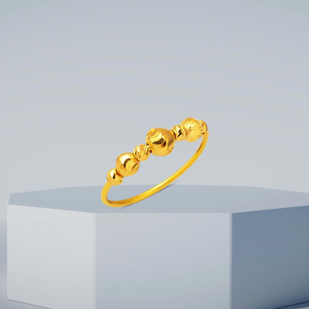 22K Yellow Gold Minimalist Gold Bead Ring