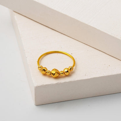 22K Yellow Gold Minimalist Gold Bead Ring