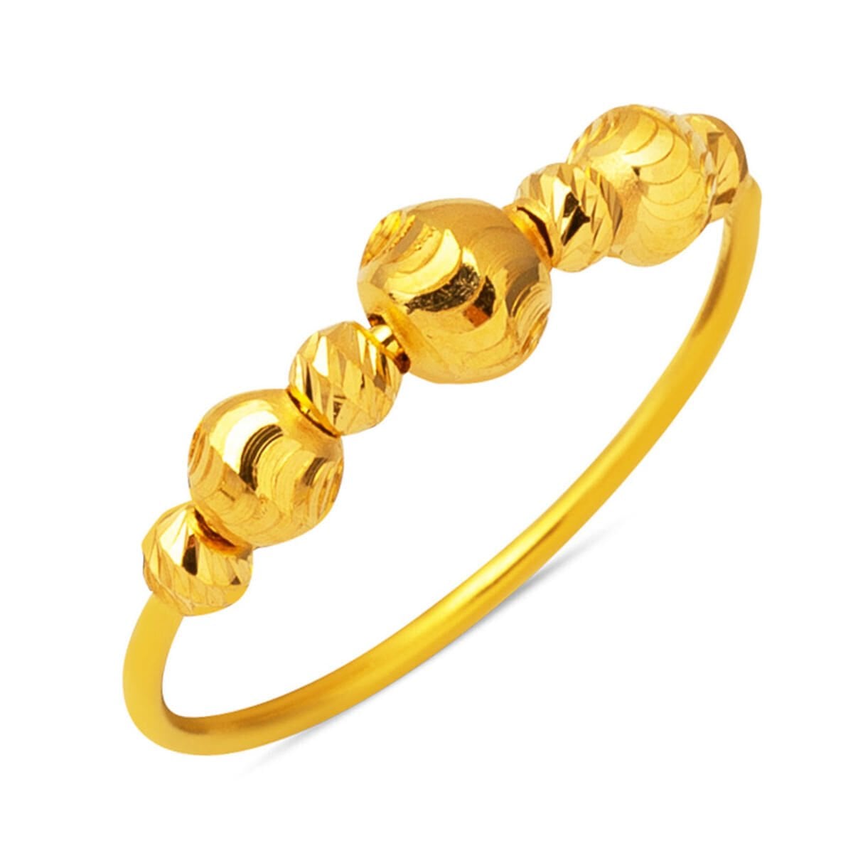 22K Yellow Gold Minimalist Gold Bead Ring