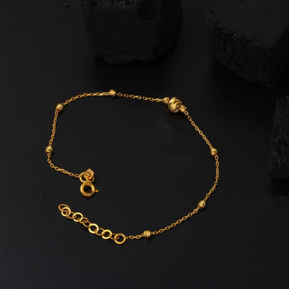 22K Yellow Gold Minimalist Gold Bead Bracelet