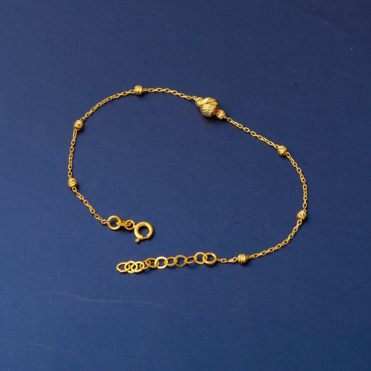 22K Yellow Gold Minimalist Gold Bead Bracelet