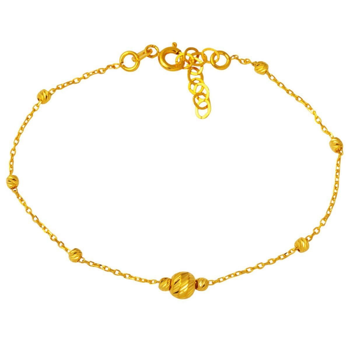 22K Yellow Gold Minimalist Gold Bead Bracelet