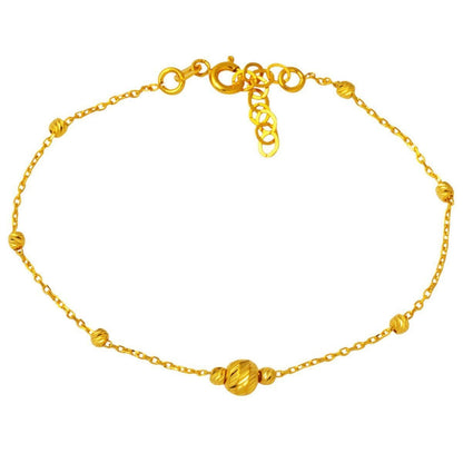 22K Yellow Gold Minimalist Gold Bead Bracelet