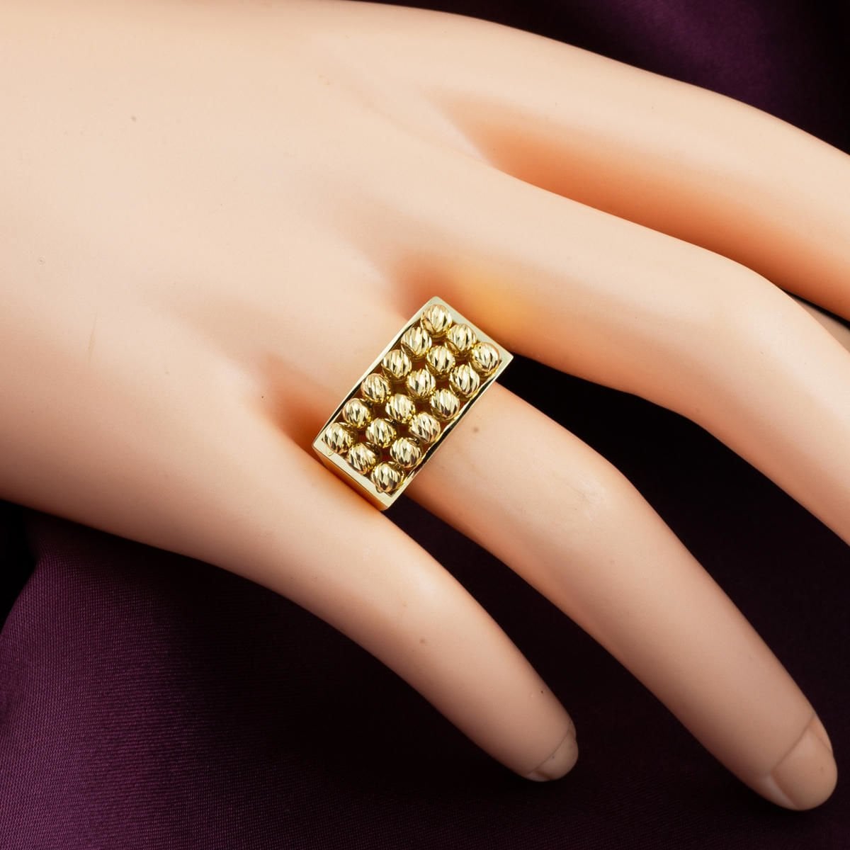 14K Yellow Gold Bead Design Ring