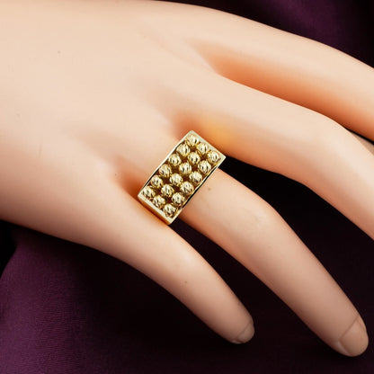 14K Yellow Gold Bead Design Ring