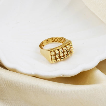 14K Yellow Gold Bead Design Ring